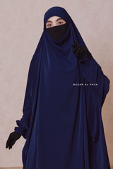 Dark Blue Hoor - Two Piece Jilbab With Skirt - Long & Loose