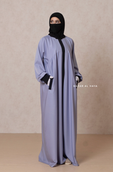 Kalina Lilac Hooded Abaya Dress With Pockets - Soft Crepe Cotton