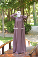 Layla Coffee Abaya - 100% Cotton Summer Relaxed Fit Dress With Pockets