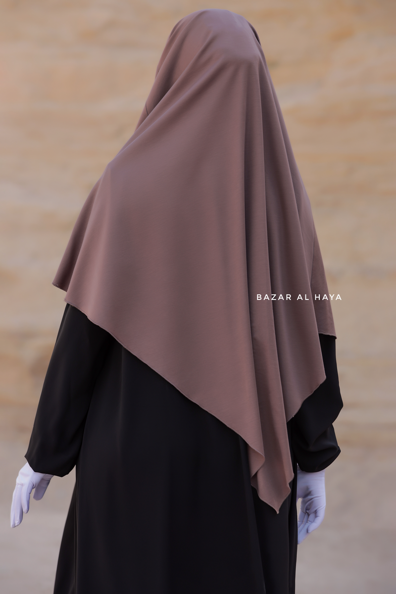 Coffee Eliza Diamond Khimar - Stretch Cotton - Medium