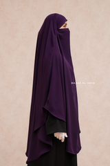 Marwad Maxi Round Diamond Khimar In Purple - Crepe, Cotton Extra Long