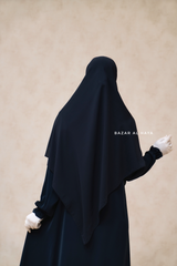 Dark Blue Square Scarf With Half Niqab Set - Super Breathable - Quality