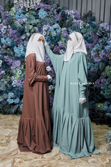 Badra Butterfly Abaya With Flair Bottom & Zipper Sleeves - Silk Crepe