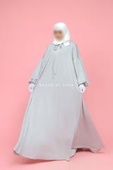 Eliza Silver Cotton Super Soft & Breathable Abaya Dress - Cozy