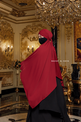 Tie Back Maroon Scarf & Khimar In Long Rectangle Shape - Style & More