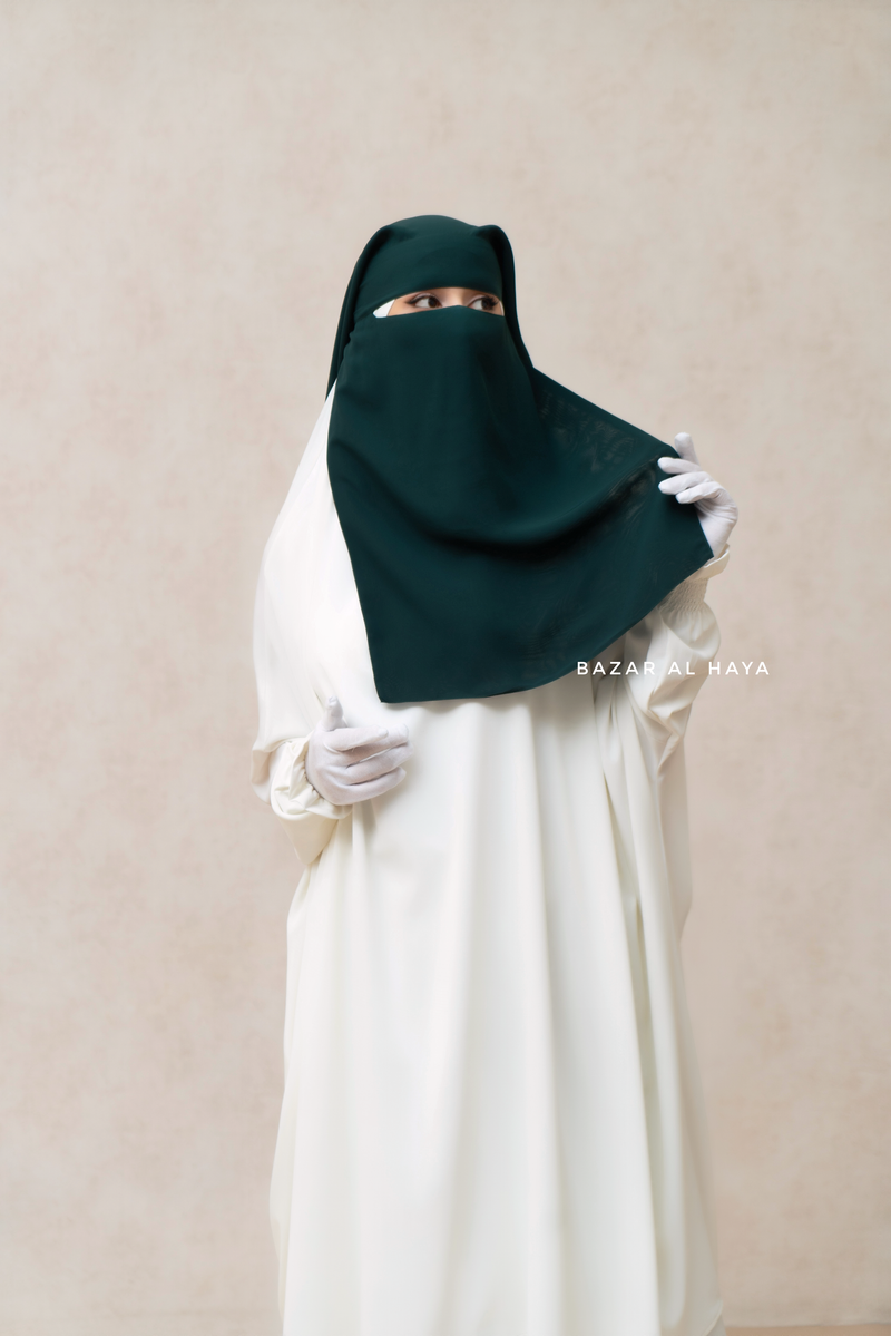 Emerald Two Layer Niqab - Long & Wide - Super Breathable Veil