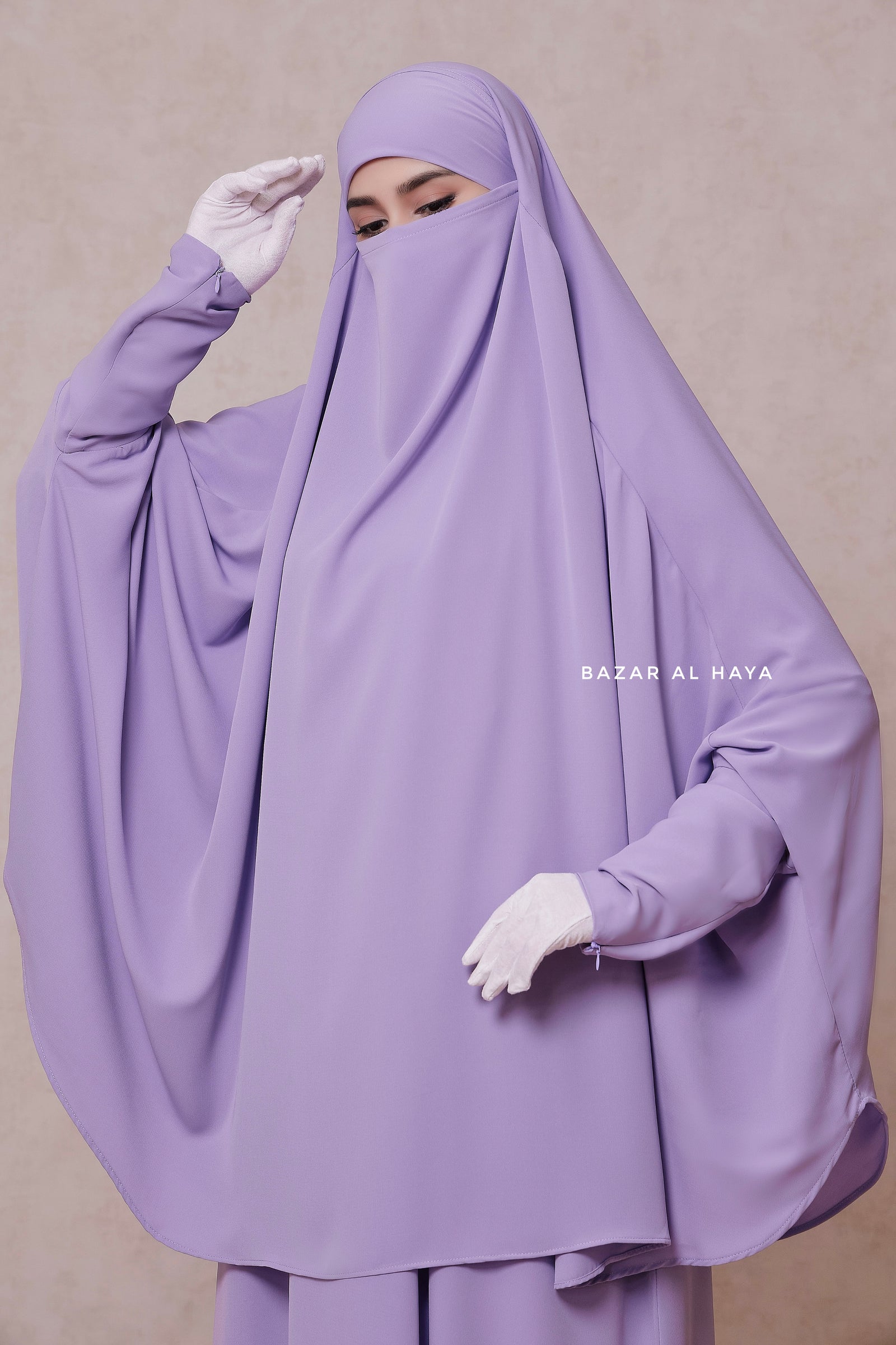 BAZAR AL HAYA | Lilac Yasmin Two Piece Jilbab With Dress & Khimar