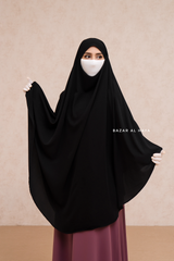 Marwad Maxi Round Diamond Khimar In Black - Crepe, Cotton Extra Long