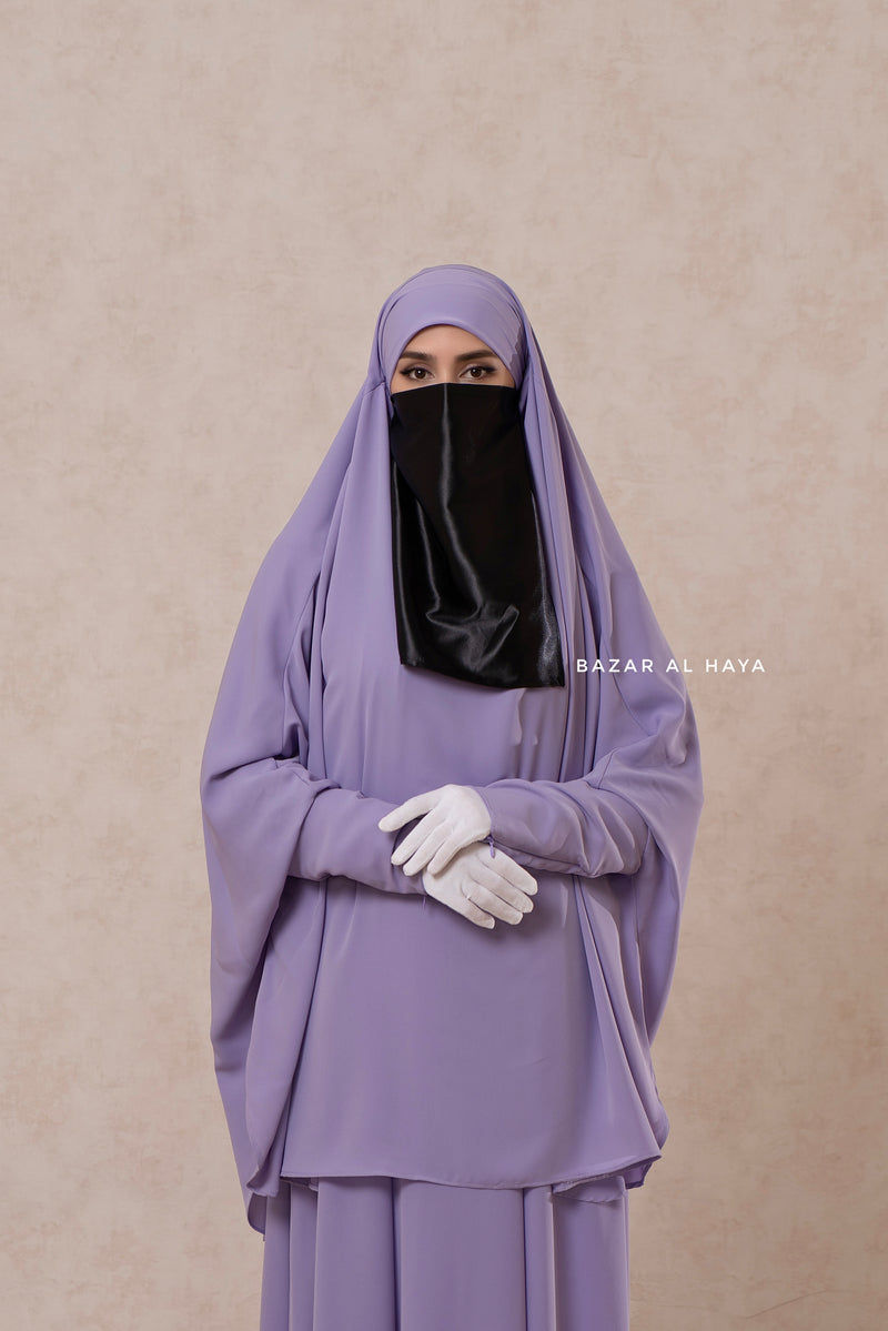 Yasmin Lilac Two Piece Jilbab With Dress & Khimar - Long & Loose Style, Light Soft Breathable Fabric