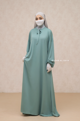 Eliza Mint Cotton Super Soft & Breathable Abaya Dress - Cozy