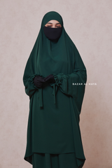 Emerald Jahida Two Piece Jilbab With Loose Pants Set - Skirt-Style Shalwar