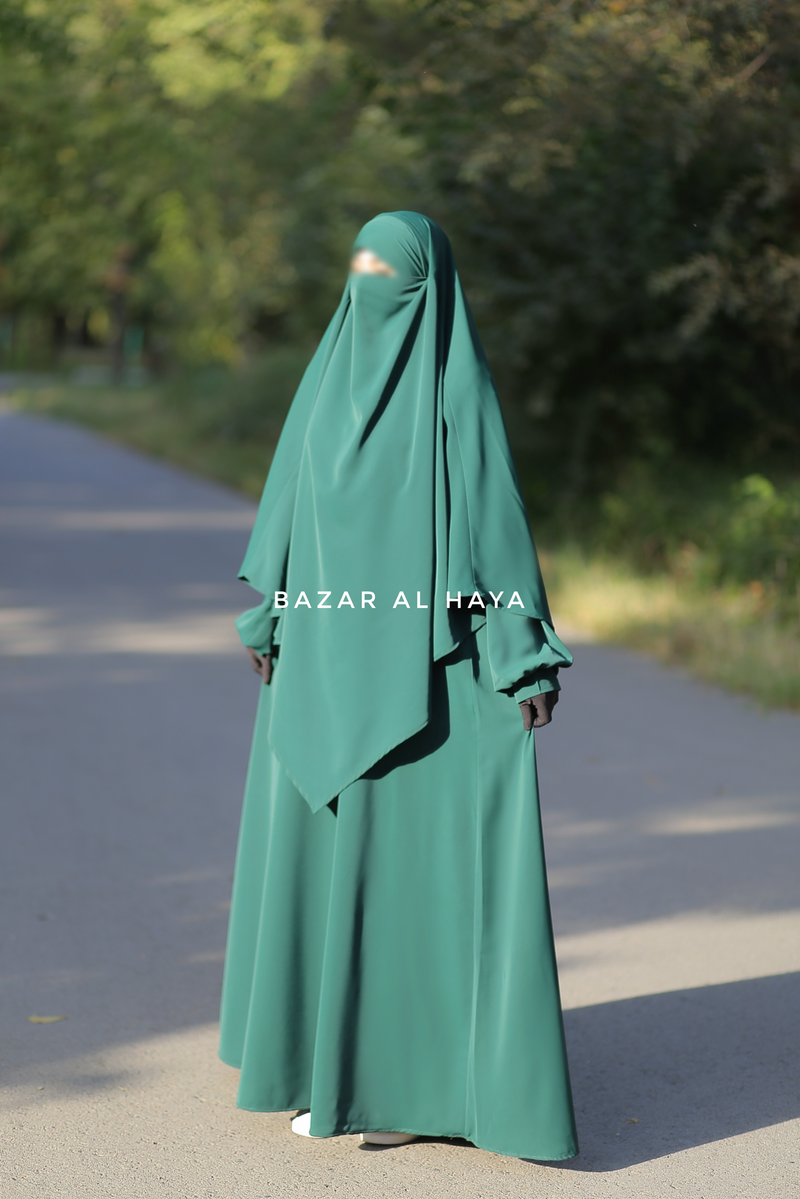 Emerald Zaara Abaya & Mubarak Khimar Extra Long Set