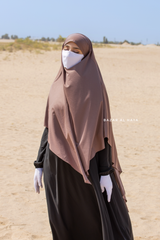 Coffee Eliza Long Triangle Diamond Khimar - Soft Cotton