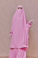 Baby Pink Hoor - Two Piece Jilbab With Skirt- Long & Loose