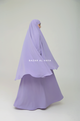 Yasmin Lilac Two Piece Jilbab With Dress & Khimar - Long & Loose Style, Light Soft Breathable Fabric