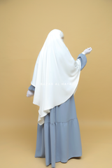 Mubarak Long White Diamond Khimar - Nidha Extra Long