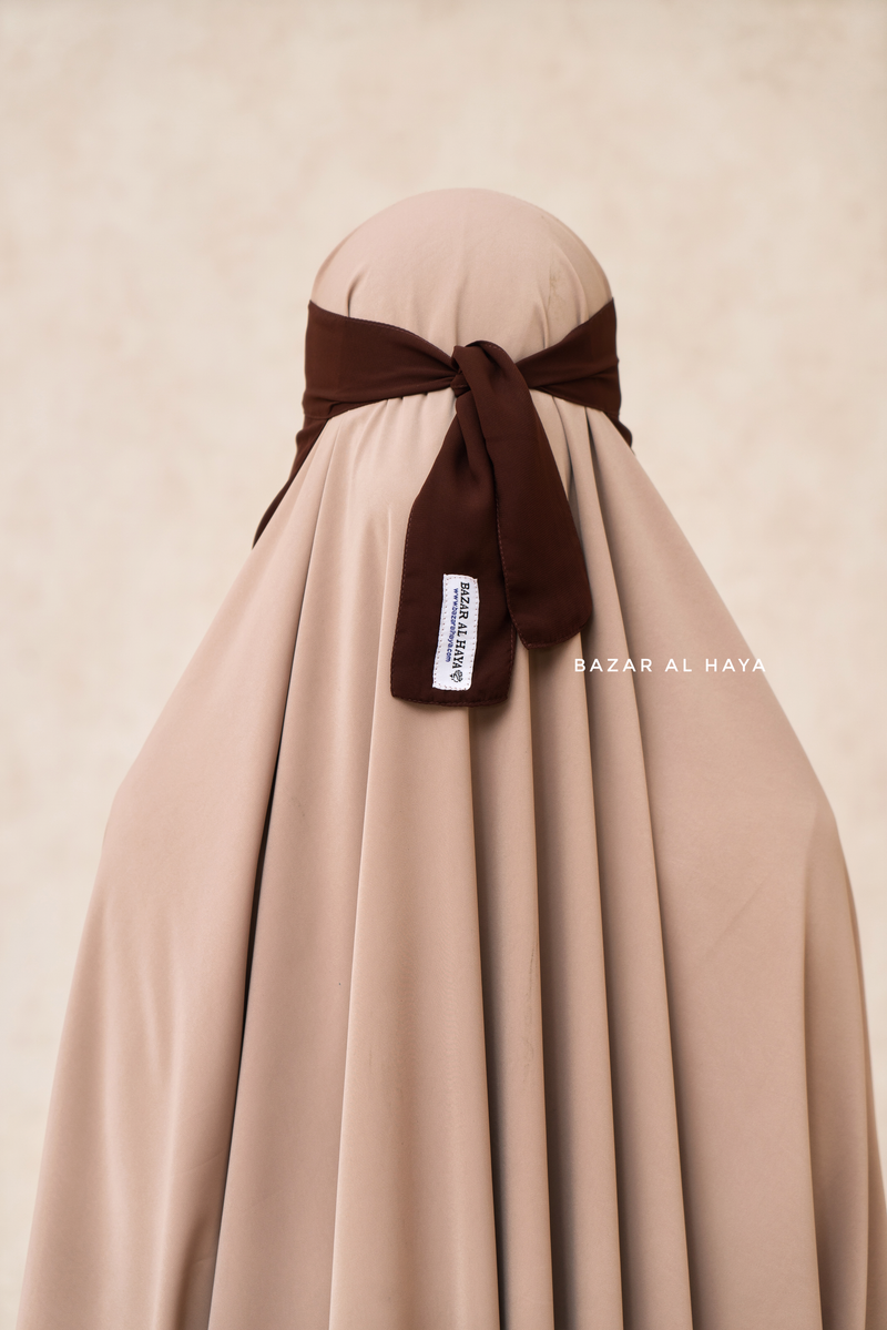 Single Layer Niqab In Brown - Better Breathe