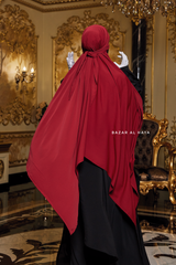 Tie Back Maroon Scarf & Khimar In Long Rectangle Shape - Style & More