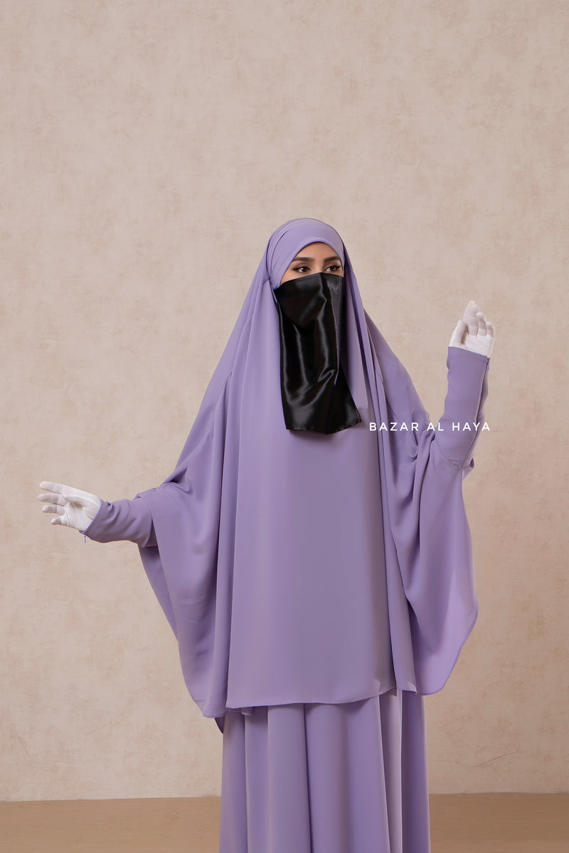 Yasmin Lilac Two Piece Jilbab With Dress & Khimar - Long & Loose Style, Light Soft Breathable Fabric