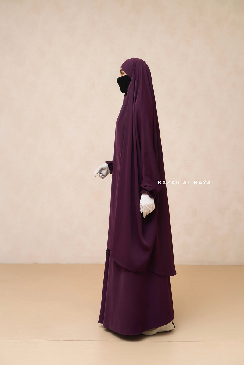 Hoor - Two Piece Purple Jilbab With Skirt- Long & Loose