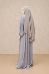 Eliza Silver Cotton Super Soft & Breathable Abaya Dress - Cozy