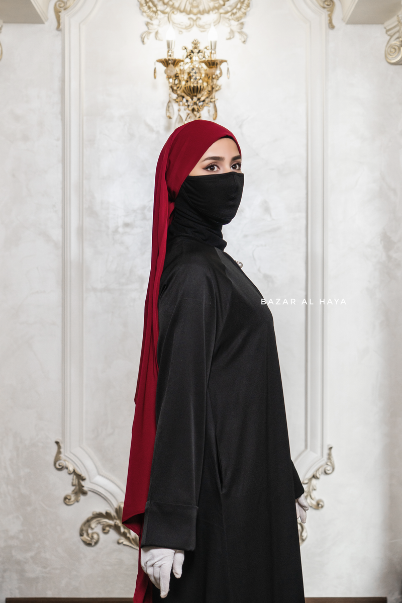 Madina Black Abaya - Soft Relaxed Fit - Mediumweight Silk Crepe