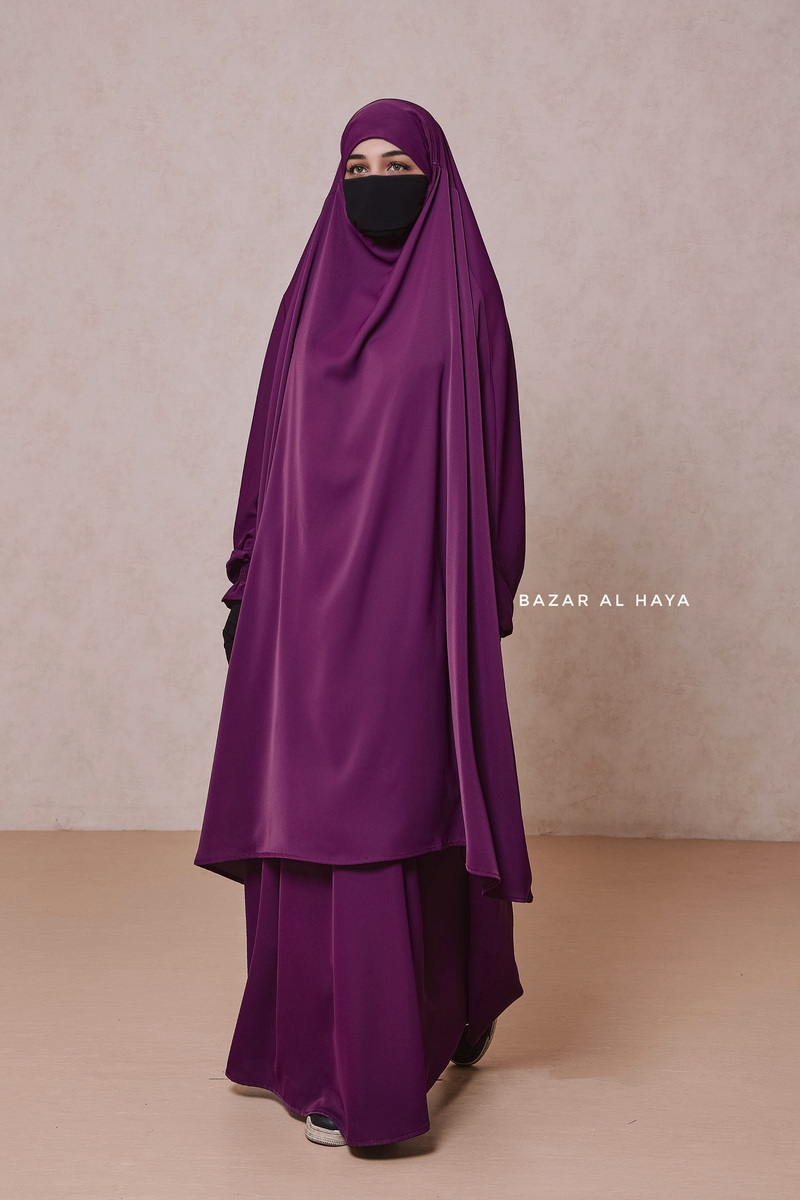 Purple Hoor - Two Piece Jilbab With Skirt- Long & Loose