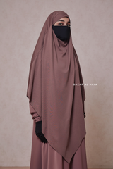 Coffee Eliza Long Triangle Diamond Khimar - Soft Cotton