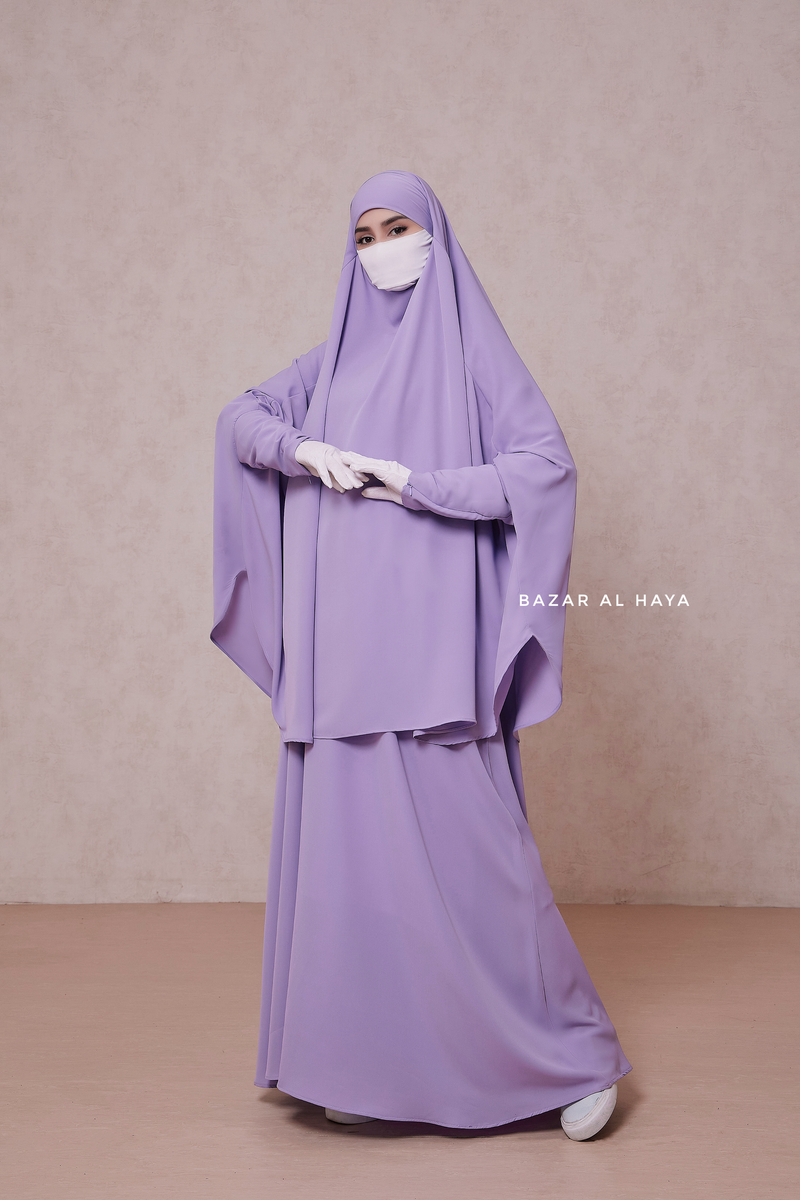 Yasmin Two Piece Jilbab With Dress & Khimar - Light Soft Breathable Flowy