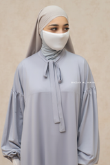 Eliza Silver Cotton Super Soft & Breathable Abaya Dress - Cozy