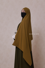 Olive Tie Back Scarf & Khimar - Long Rectangle Shape - Style & More