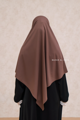 Eliza Coffee Diamond Khimar - Stretch Cotton - Medium