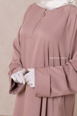 Dusty Rose Madina Abaya - Soft Relaxed Fit - Mediumweight Silk Crepe