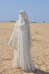 Zahra Bridal Gown Silk & Chiffon Abaya & Lace Cloak Set - Wedding Dress
