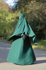 Emerald Zaara Abaya & Mubarak Khimar Extra Long Set