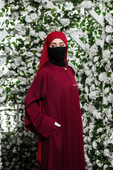 Madina Maroon Abaya - Soft Relaxed Fit - Mediumweight Silk Crepe