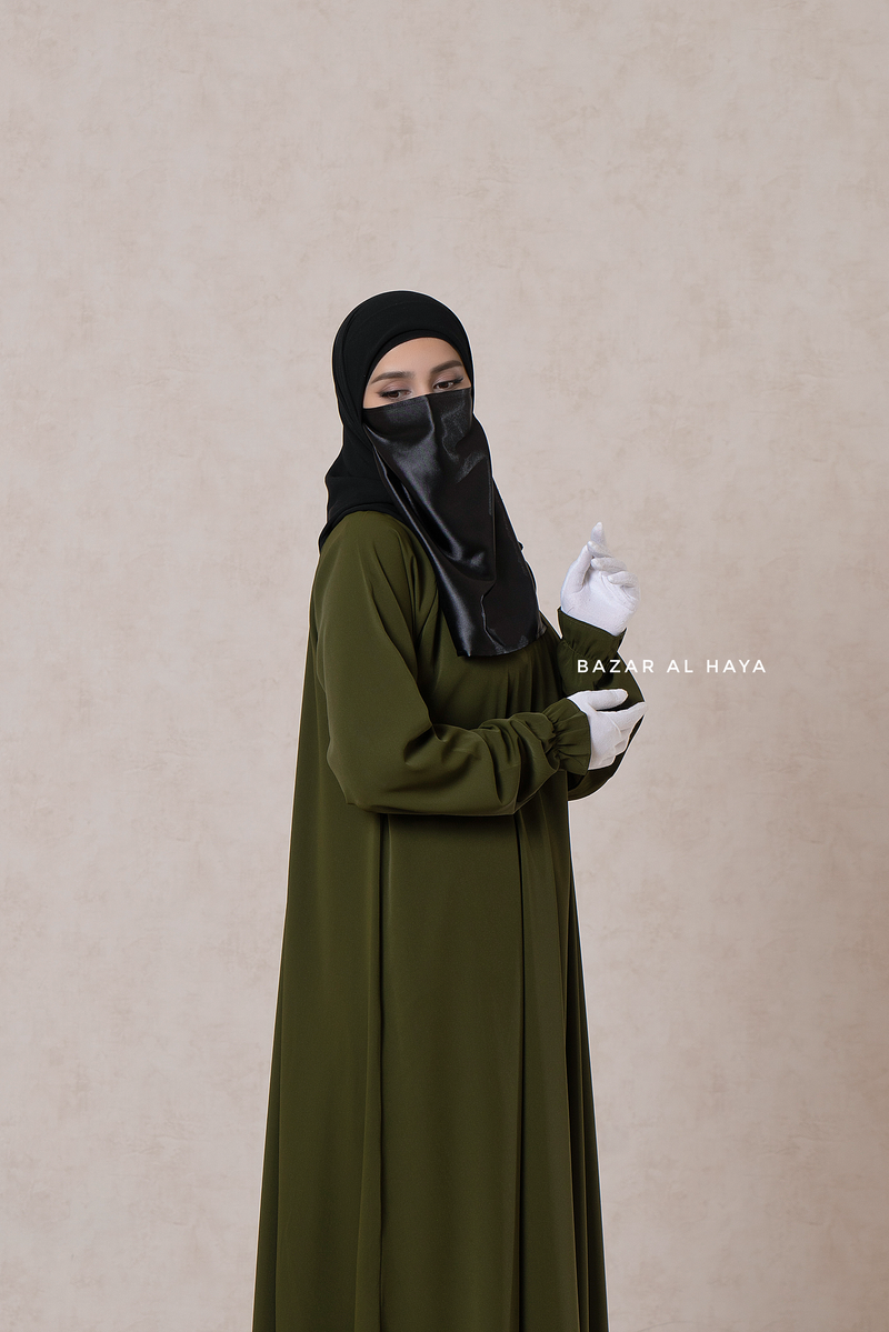 Olive Salam Abaya - Flowy & Relaxed Fit