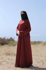 Maroon Madina Abaya - Soft Relaxed Fit - Mediumweight Silk Crepe