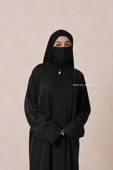 Black Madina Abaya - Soft Relaxed Fit - Mediumweight Silk Crepe