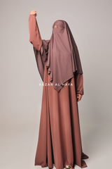 Taupe Rose Salam 2 Nidha Abaya & Cotton Shams Khimar Set