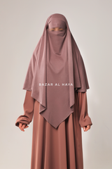 Taupe Rose Salam 2 Nidha Abaya & Cotton Shams Khimar Set