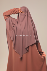 Taupe Rose Salam 2 Nidha Abaya & Cotton Shams Khimar Set