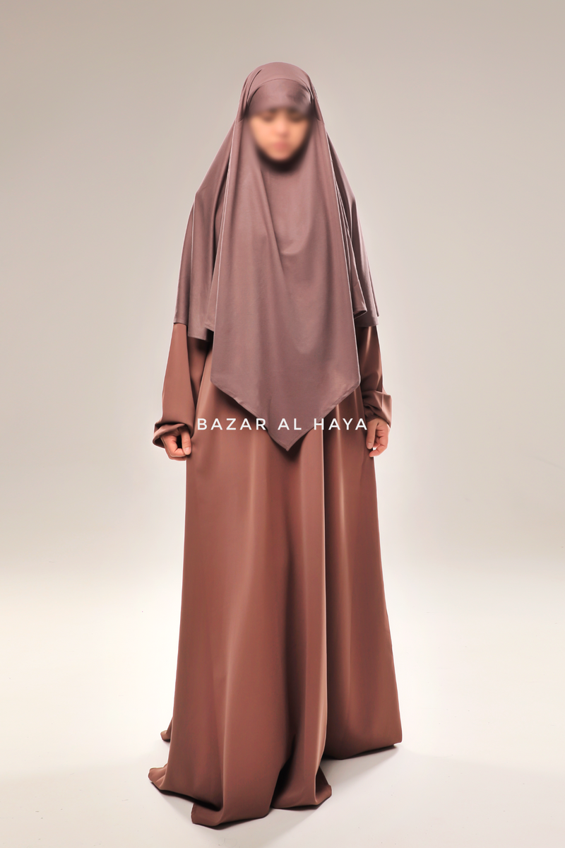 Taupe Rose Salam 2 Nidha Abaya & Cotton Shams Khimar Set