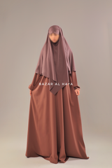 Taupe Rose Salam 2 Nidha Abaya & Cotton Shams Khimar Set