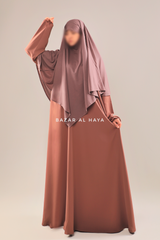 Taupe Rose Salam 2 Nidha Abaya & Cotton Shams Khimar Set