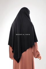 Black Shams Triangle Diamond Khimar - Cotton Trikataj