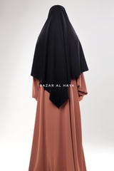 Black Shams Triangle Diamond Khimar - Cotton Trikataj