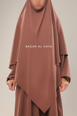 Taupe Rose Salam 2 Abaya & Mubarak Khimar Maxi Set - Nida