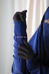 Sarah One Piece Navy Blue Jilbab - Zipper Sleeves - Silk Crepe