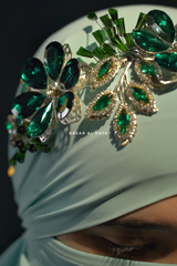 Beautiful Diadema Emerald Diamond Headband - Handmade